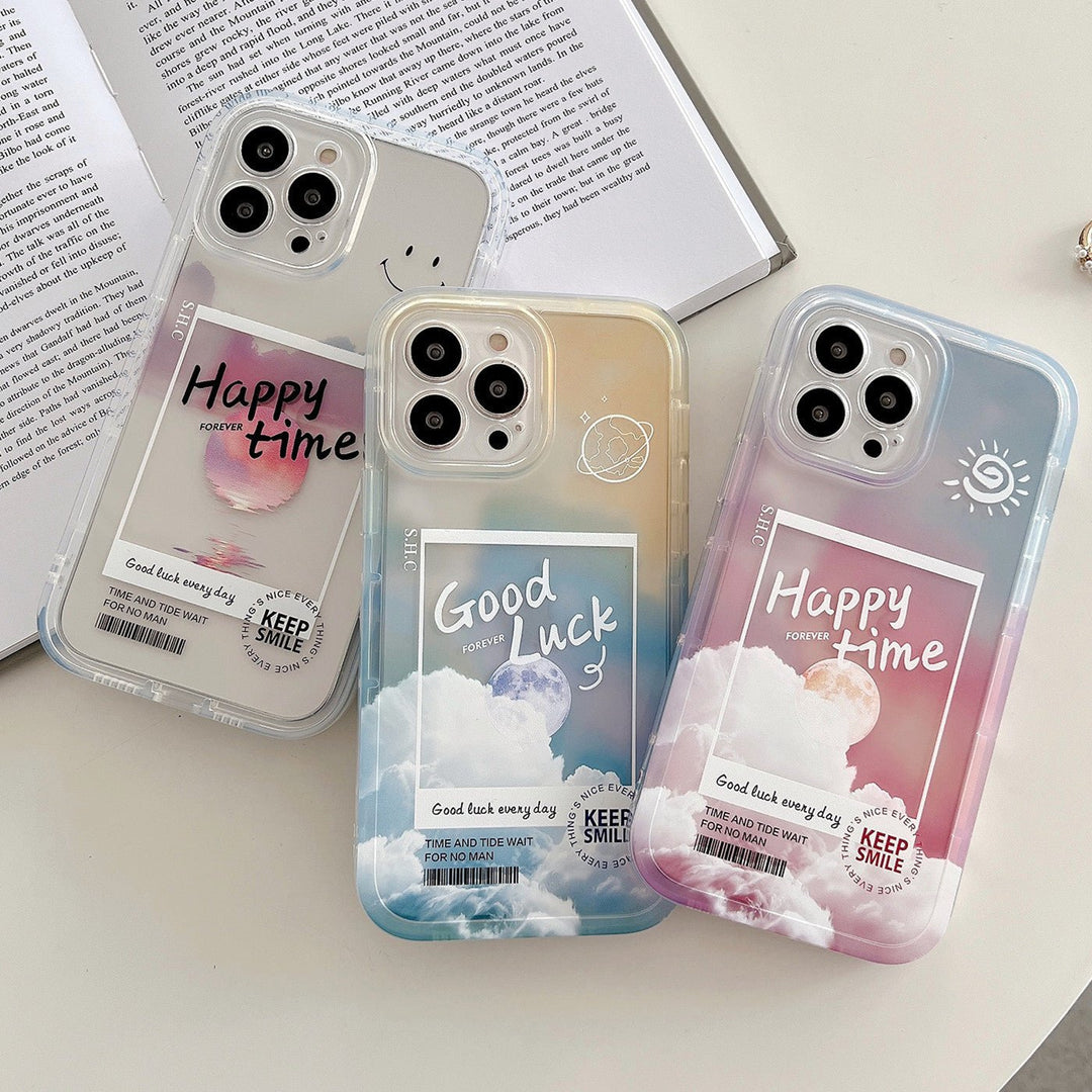 Gradient Transparent Color Cloud Letter 13 12 11 Pro Pro Max Mobile Phone Case - Unique