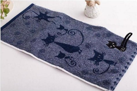 Tail Hook Cotton Cat Face Towel 25x50cm - Unique