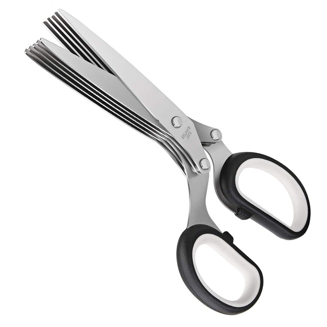 Herb Scissors With Multi Blades Stainless Steel Fast Cutting Shear Kitchen Tool - Unique