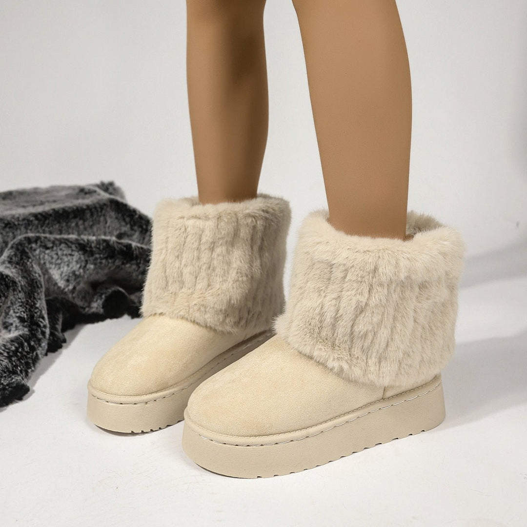 2024 Autumn And Winter Leisure Thick - soled Round Toe Furry Trousers Boots - Unique