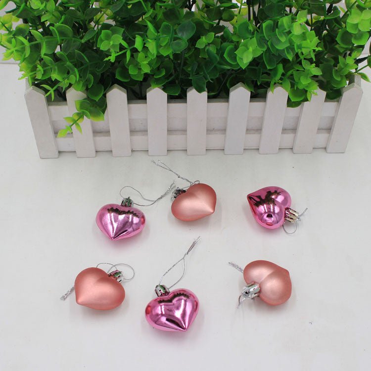 Christmas Decoration Peach Heart Painted Pendant - Unique