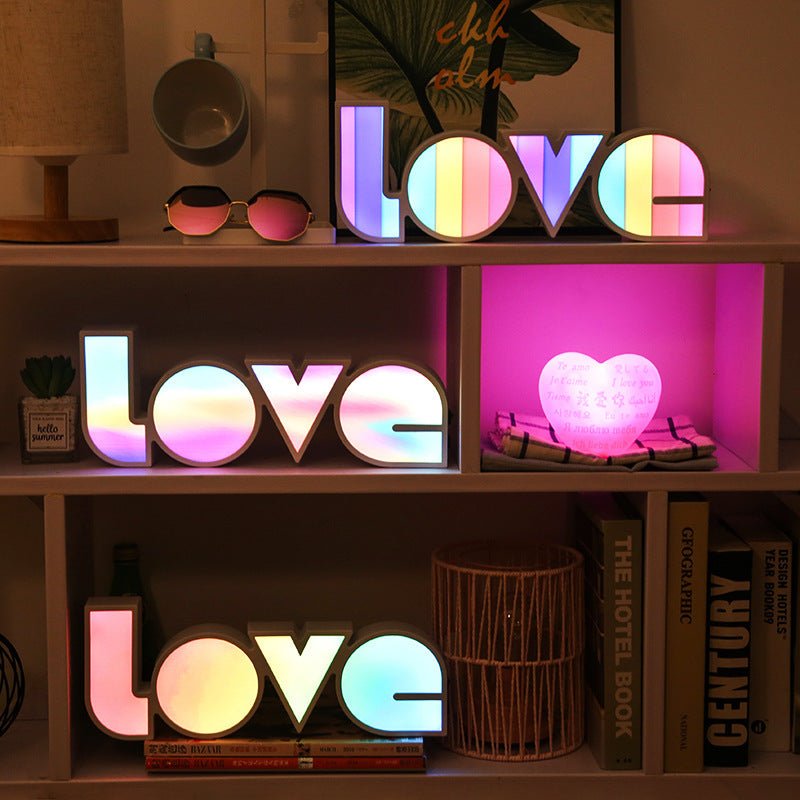 LED Ornamental Festoon Lamp Modeling Creative Decorative Light Proposal Declaration Holiday Layout English LOVE Letter LED Light - Unique