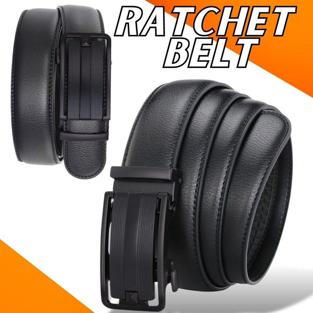 Men's Ratchet Belt Leather Mens Belt With Slide Buckle Ratchet Belts For Men USA - Unique