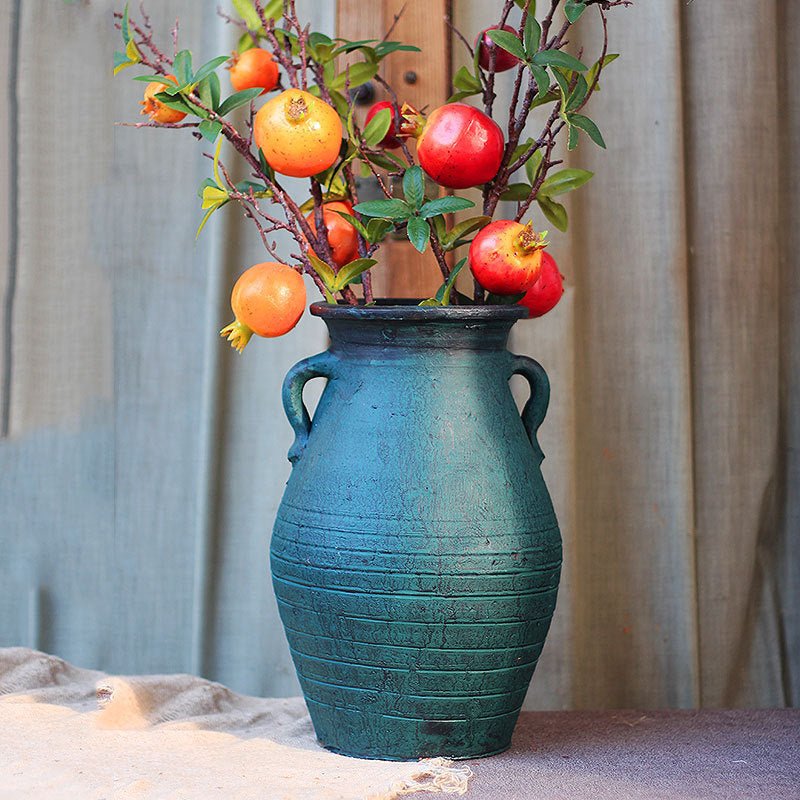 Ceramic Old Vases In The Living Room With Dried Flowers - Unique