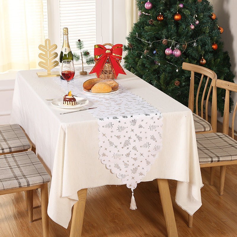 Christmas Snowflake Leaves Table Runner Table Decoration Decorations - Unique