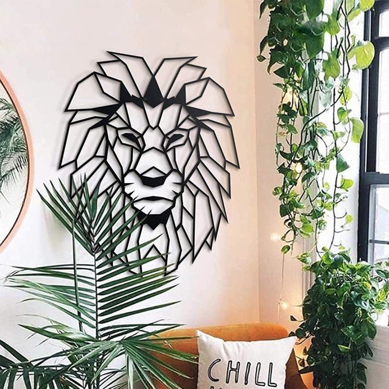 Lion Head Metal Wall Art Decoration - Unique