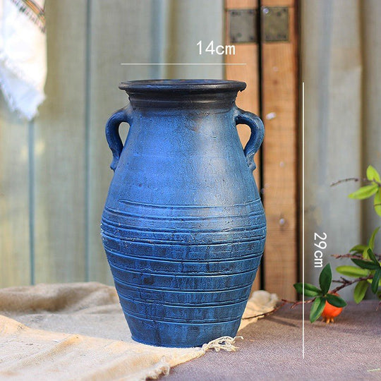 Ceramic Old Vases In The Living Room With Dried Flowers - Unique