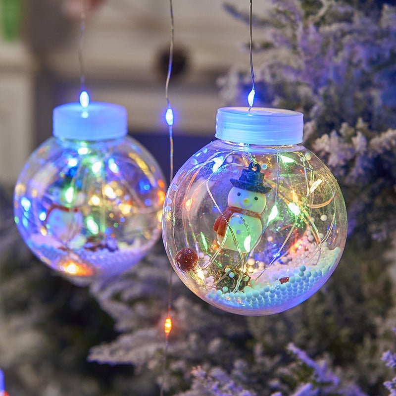 10PCS LED Christmas Curtain Lamp Fairy Snowman Wishing Ball Lamp String Christmas Window Decoration Christmas Light Room - Unique