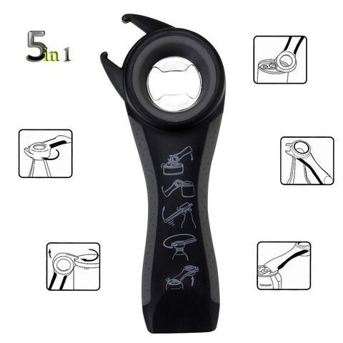 5 in 1 Creative Multifunction Stainless Steel Can Opener Beer Bottle Opener - Unique