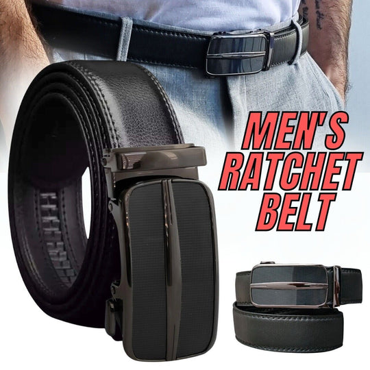 Men's Ratchet Belt Leather Mens Belt With Slide Buckle Ratchet Belts For Men USA - Unique