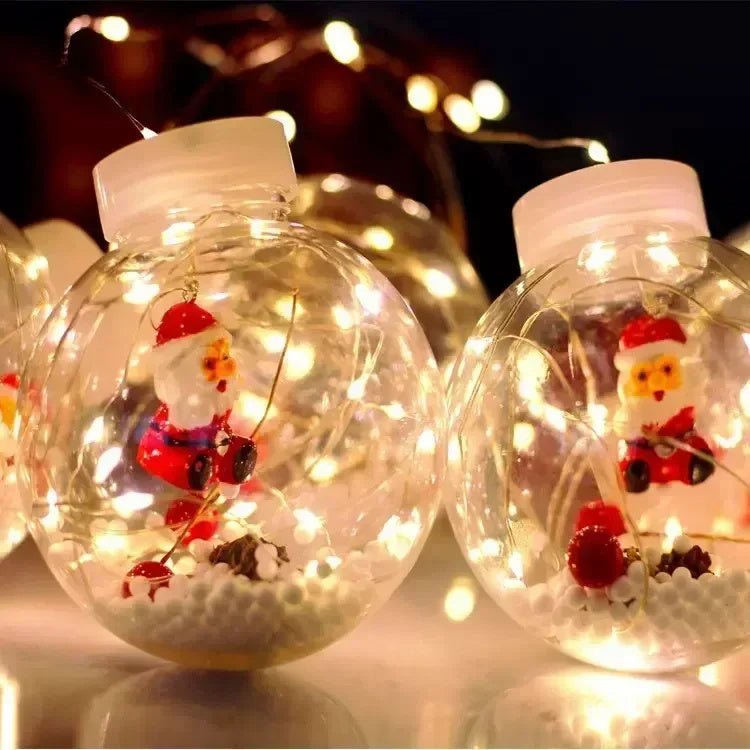 10PCS LED Christmas Curtain Lamp Fairy Snowman Wishing Ball Lamp String Christmas Window Decoration Christmas Light Room - Unique