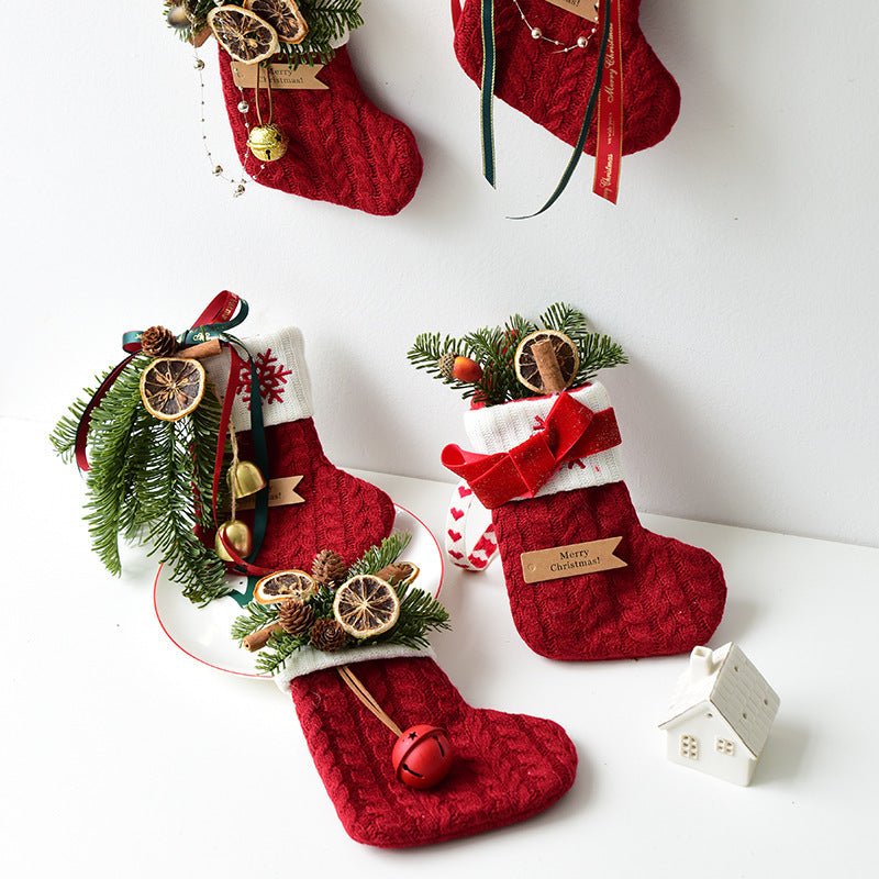 Christmas Decoration Knitted Christmas Stockings Scene Layout - Unique