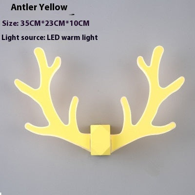 Nordic Antlers Wall Lamp Simple Modern Bedroom