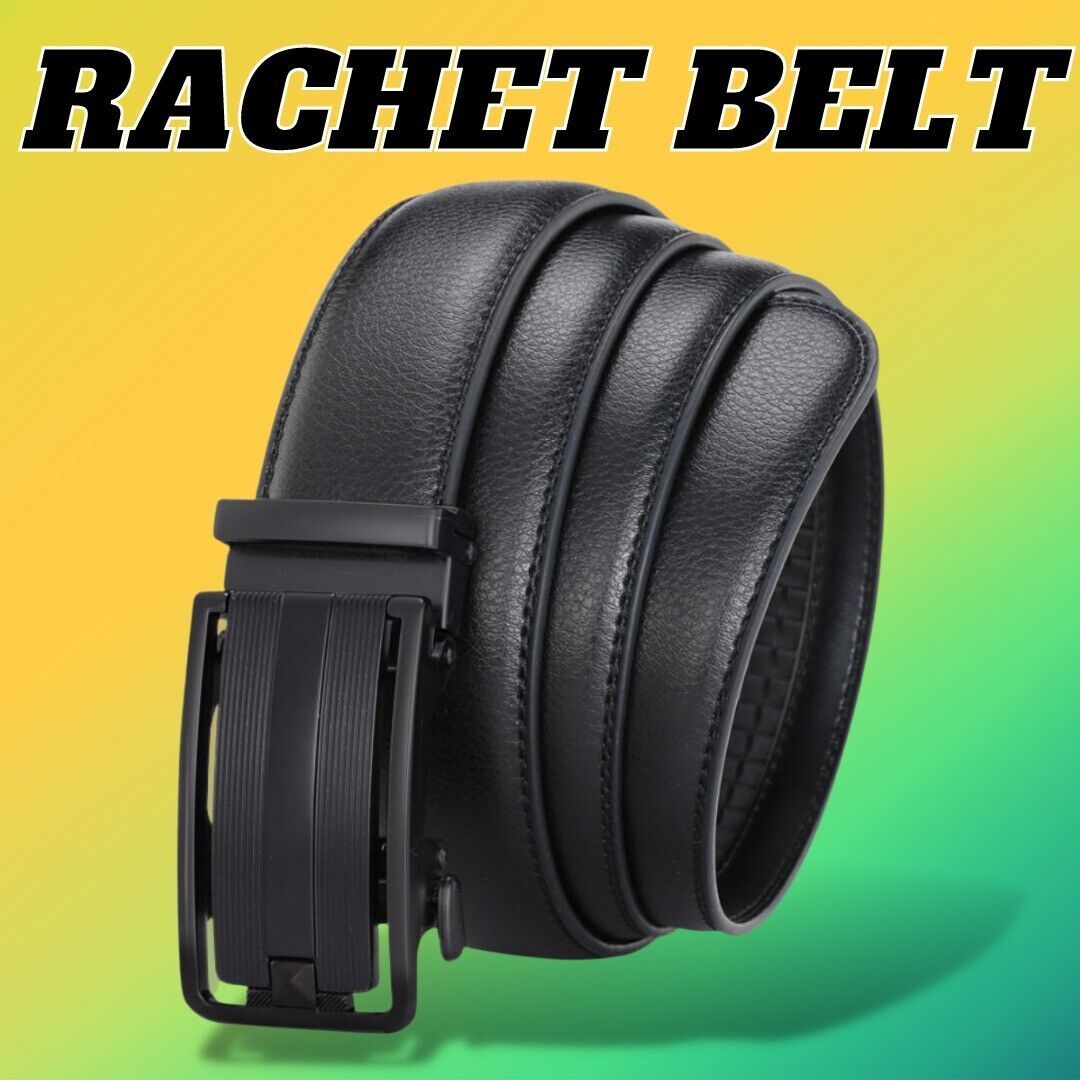 Men's Ratchet Belt Leather Mens Belt With Slide Buckle Ratchet Belts For Men USA - Unique