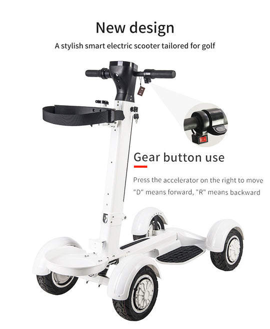 Four Wheel Golf Electric Folding Light Longboard Lawn Course Scooter