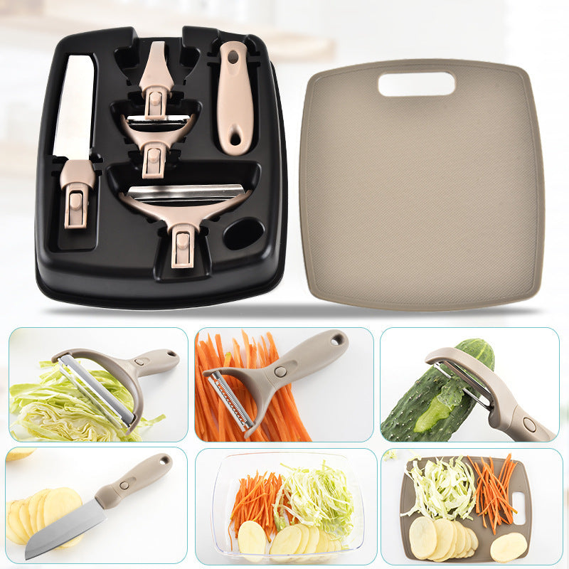 Stainless Steel Cutter Set Three Piece Set Wheat Straw Chopping Board Fruit Knife Peeler Combined Kitchen Tools - Unique Unique Unique Stainless Steel Cutter Set Three Piece Set Wheat Straw Chopping Board Fruit Knife Peeler Combined Kitchen Tools