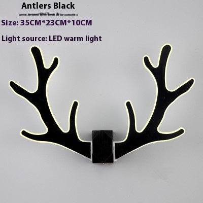 Nordic Antlers Wall Lamp Simple Modern Bedroom