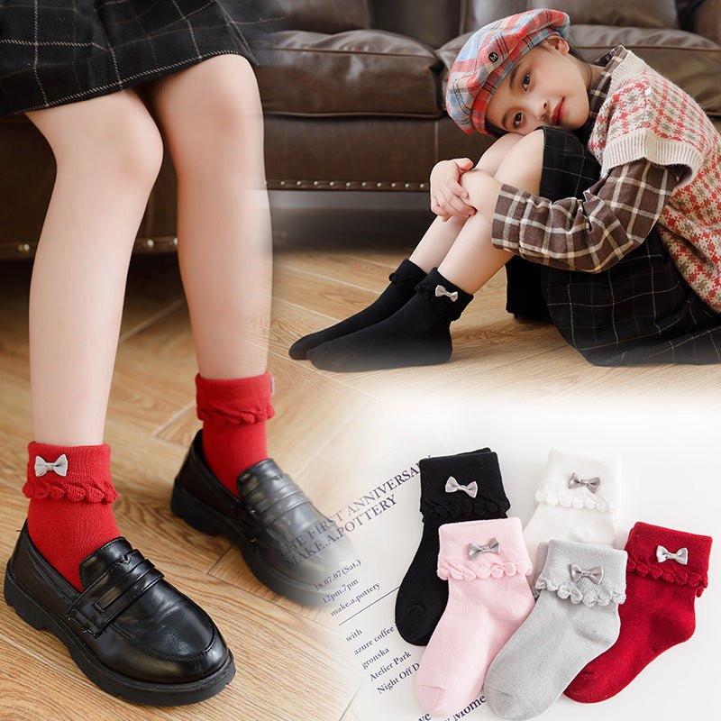 New products children's socks combed cotton bow - Unique