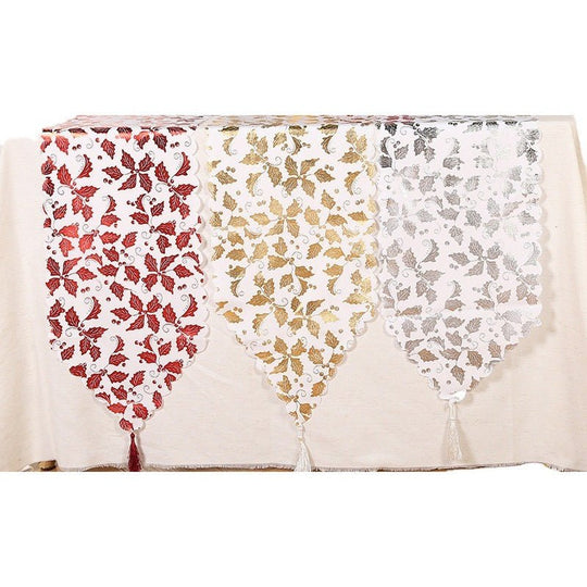 Christmas Snowflake Leaves Table Runner Table Decoration Decorations - Unique