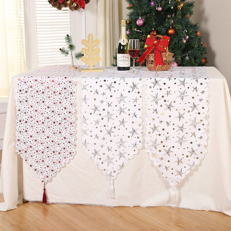 Christmas Snowflake Leaves Table Runner Table Decoration Decorations - Unique