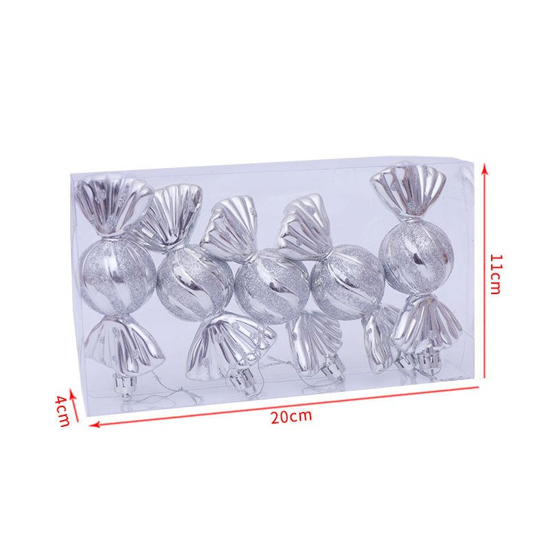 Christmas Decoration Gift Box Electroplating Candy Props Pendant 5 Pcs 1 Box - Unique