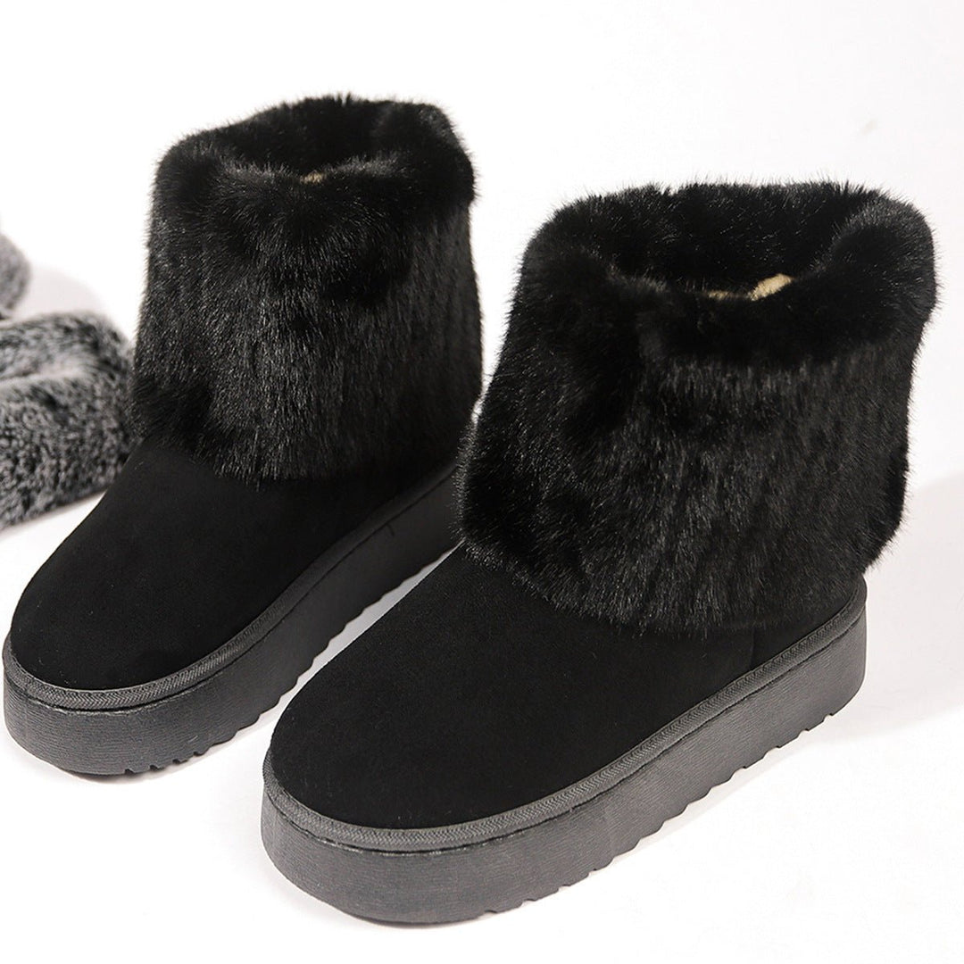 2024 Autumn And Winter Leisure Thick - soled Round Toe Furry Trousers Boots - Unique