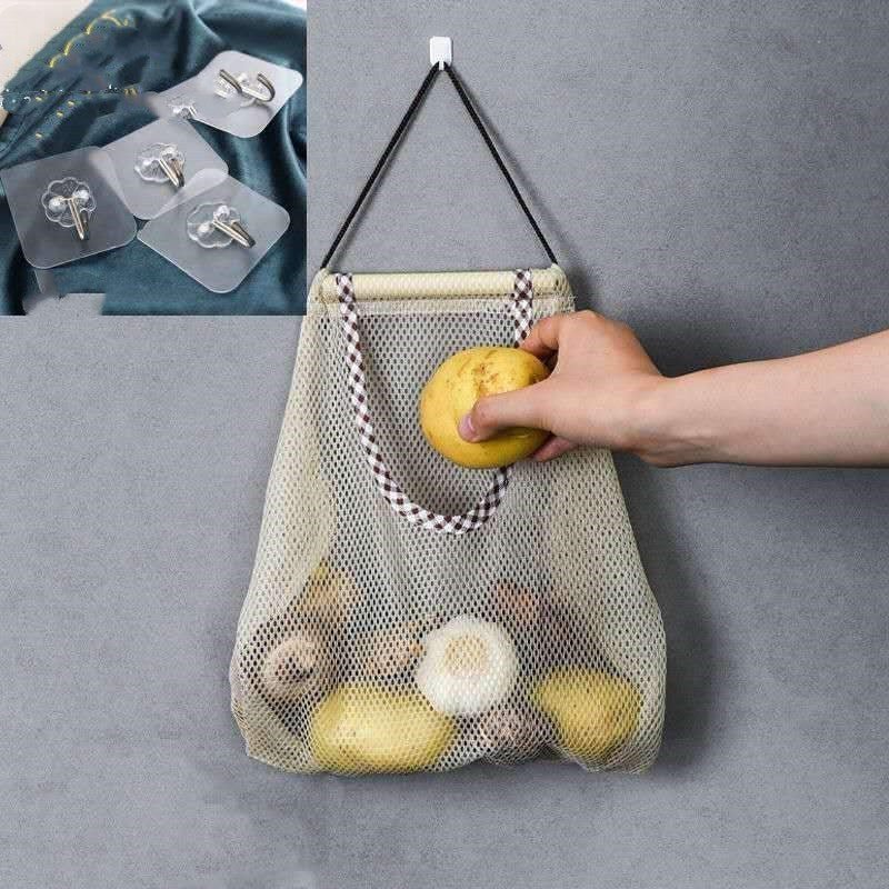 Hangable Vegetable Storage Net Bag Eco Friendly Onion Storage Grocery Store Bag Vegetable Bags Reusable Kitchen Accessories - Unique