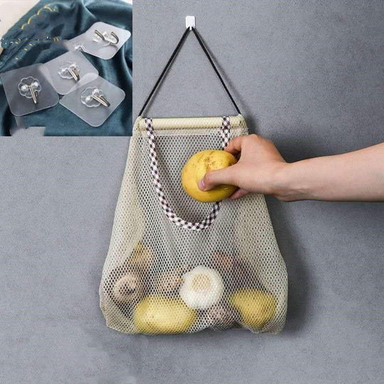 Hangable Vegetable Storage Net Bag Eco Friendly Onion Storage Grocery Store Bag Vegetable Bags Reusable Kitchen Accessories - Unique