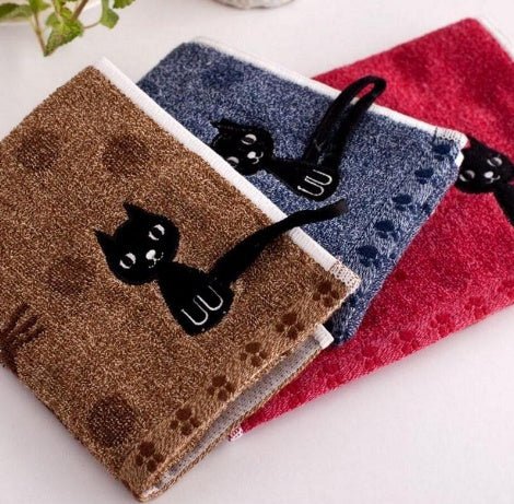 Tail Hook Cotton Cat Face Towel 25x50cm - Unique