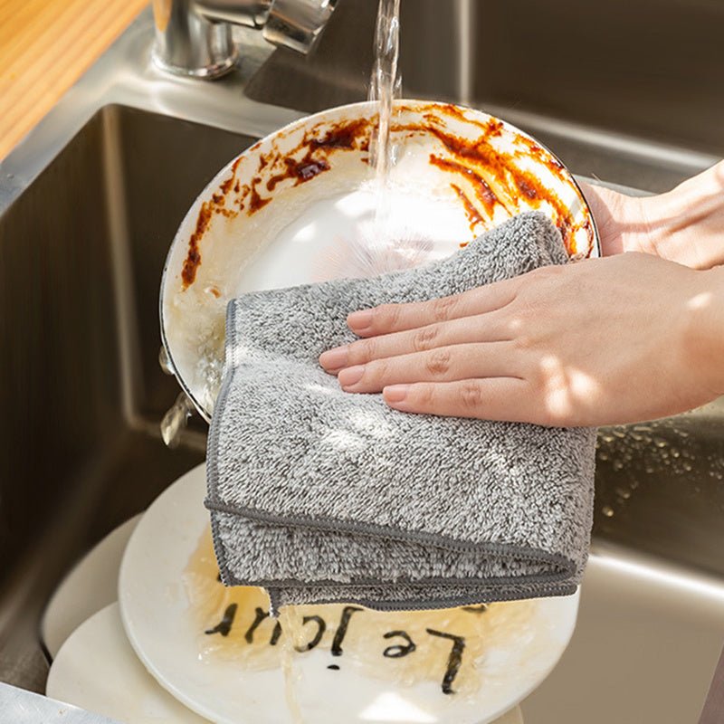 Japanese Style Bamboo Charcoal Towel Fine Fiber Dish Cloth - Unique