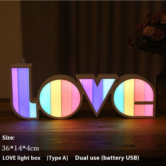 LED Ornamental Festoon Lamp Modeling Creative Decorative Light Proposal Declaration Holiday Layout English LOVE Letter LED Light - Unique