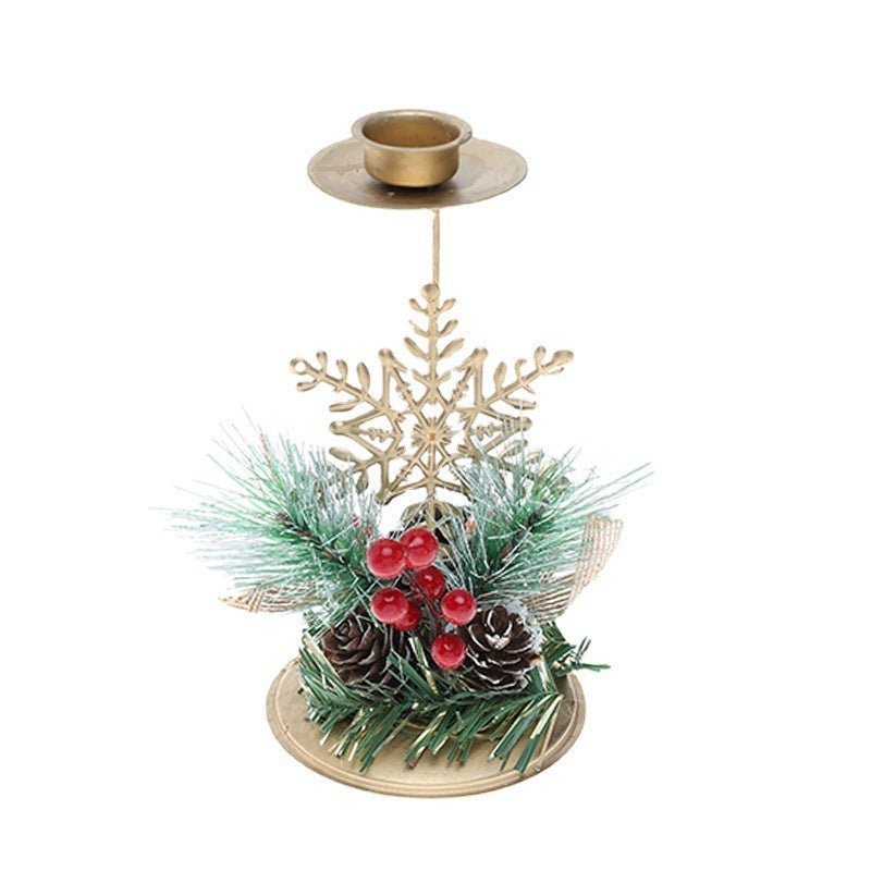 Christmas Candlestick Golden Wrought Iron Window Decoration - Unique