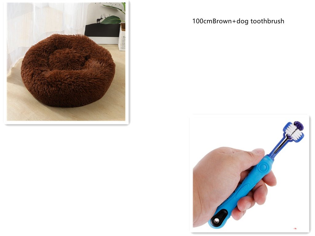 1 random color toothbrush pet plush dog brush in addition to bad breath tartar dental care dog cat cleaning supplies - Unique