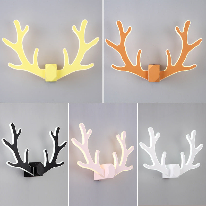 Nordic Antlers Wall Lamp Simple Modern Bedroom