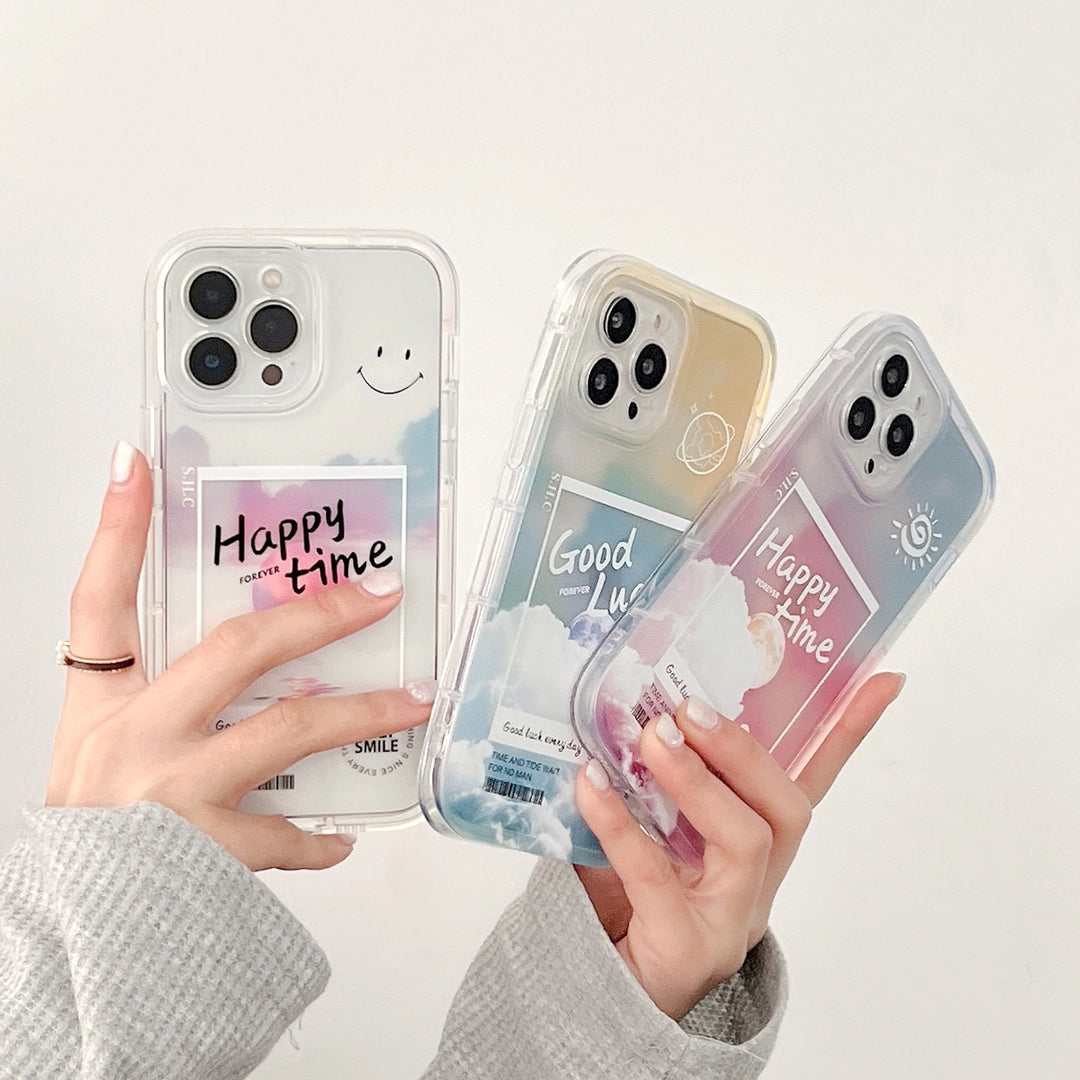 Gradient Transparent Color Cloud Letter 13 12 11 Pro Pro Max Mobile Phone Case - Unique