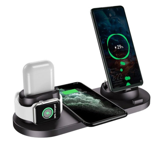 Wireless Charger For IPhone Fast Charger For Phone Fast Charging Pad For Phone Watch 6 In 1 Charging Dock Station - Unique