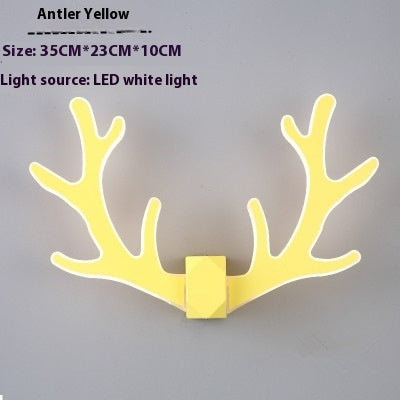 Nordic Antlers Wall Lamp Simple Modern Bedroom