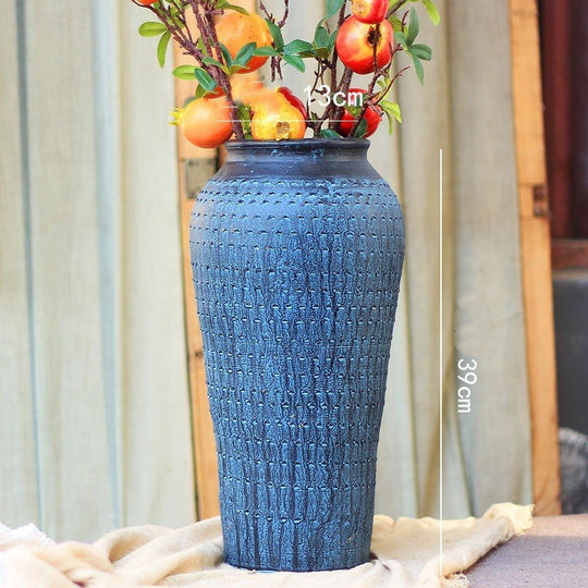 Ceramic Old Vases In The Living Room With Dried Flowers - Unique