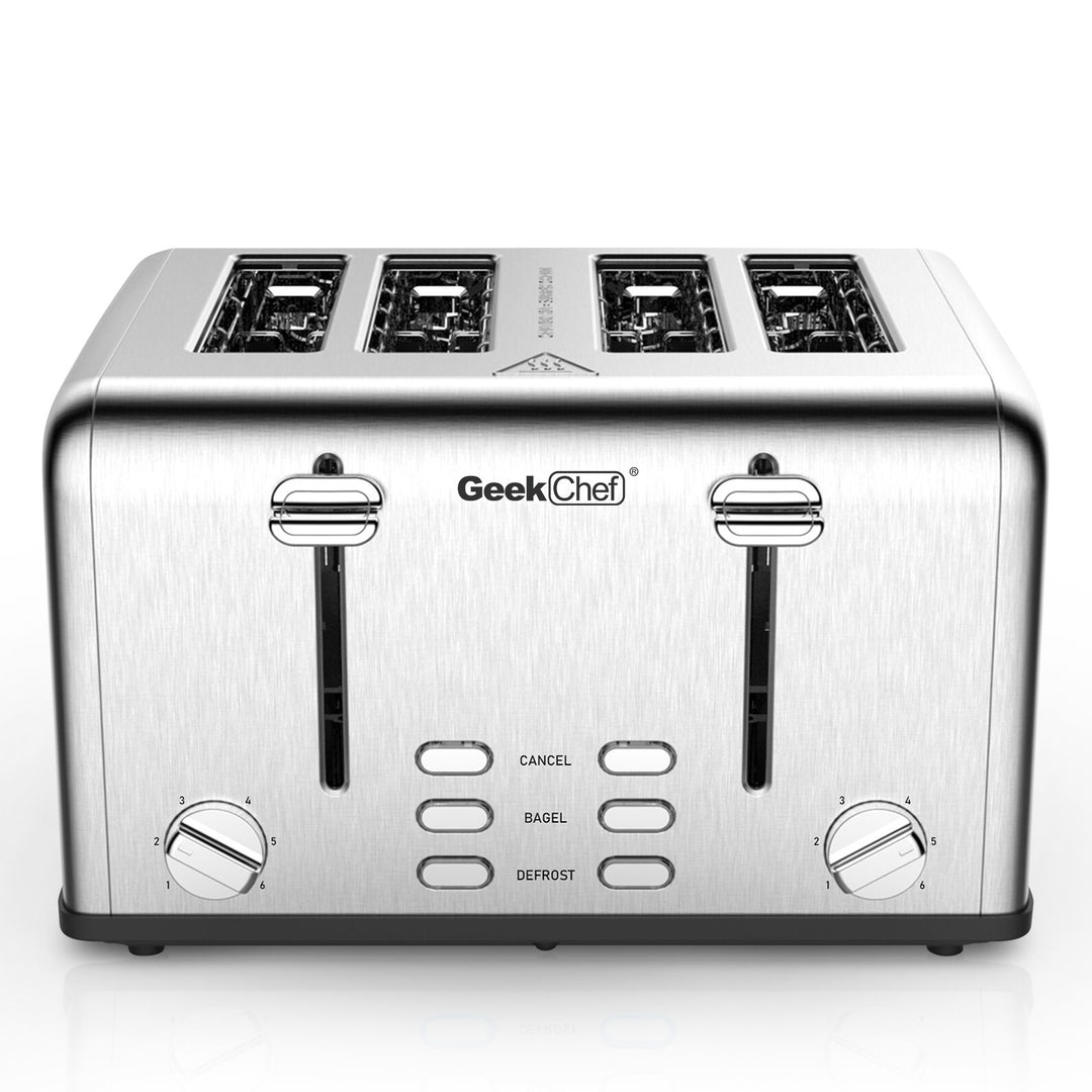 Prohibit Shelves In The Amazon. Toaster 4 Slice, Geek Chef Stainless Steel Extra - Wide Slot Toaster With Dual Control Panels Of Bagel,Defrost,Cancel Function,Ban Amazon - Unique