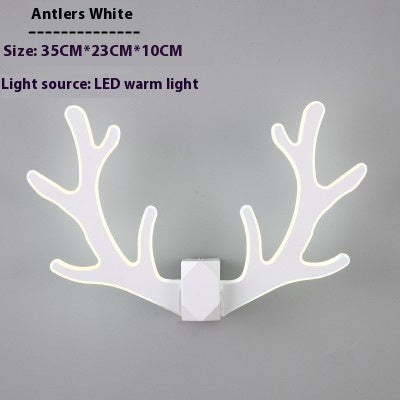 Nordic Antlers Wall Lamp Simple Modern Bedroom