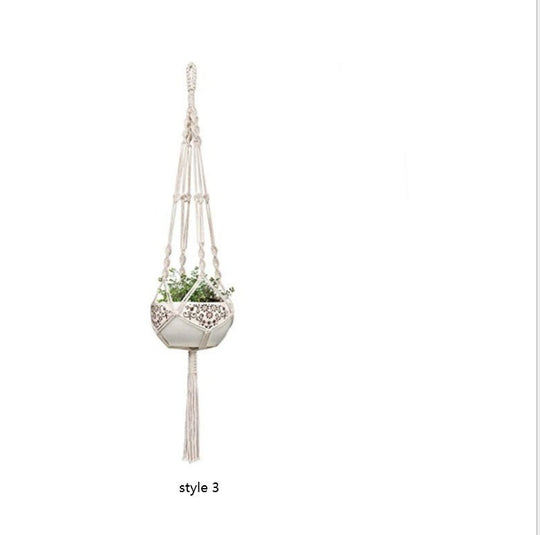 4 Pack - Macrame Hanging Baskets - Unique