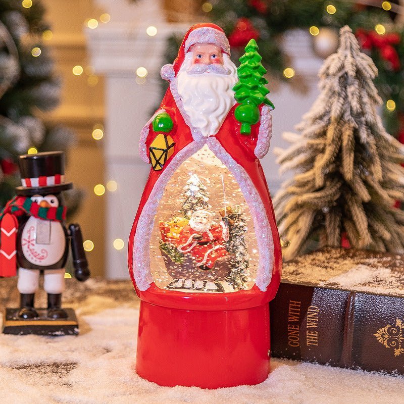 Christmas Decoration Old Man Snowman Music Box Desktop Ambience Light - Unique