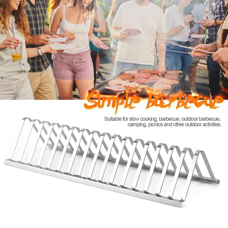 Stainless Steel Barbecue Grill Holder Smoking Rib Racks Grilling BBQ Accessories Outdoor Roasting Stand Picnic Utensil - Unique