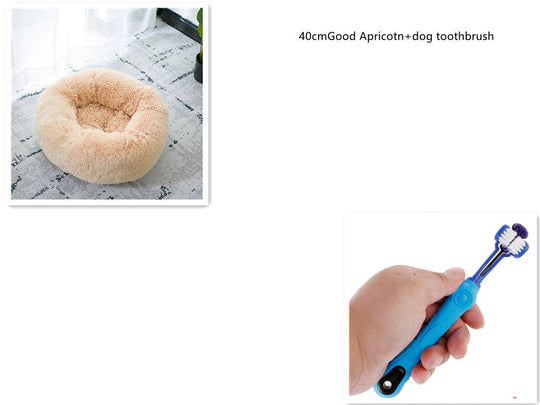 1 random color toothbrush pet plush dog brush in addition to bad breath tartar dental care dog cat cleaning supplies - Unique