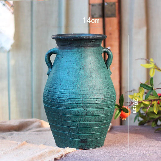 Ceramic Old Vases In The Living Room With Dried Flowers - Unique