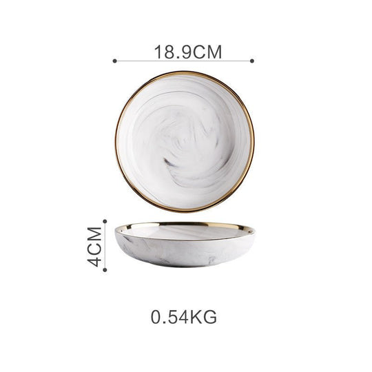 Marble Tableware Bowls Plates Rice - Unique