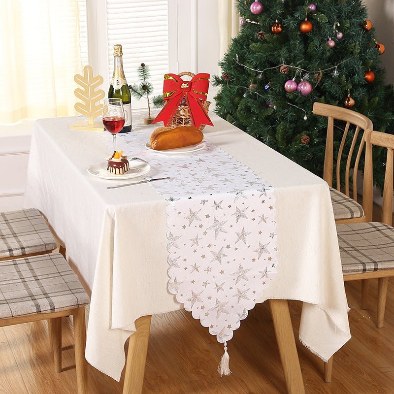 Christmas Snowflake Leaves Table Runner Table Decoration Decorations - Unique