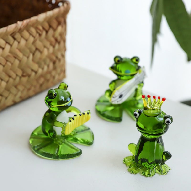 Home Decor Glass Frog Ornament Shape - Unique