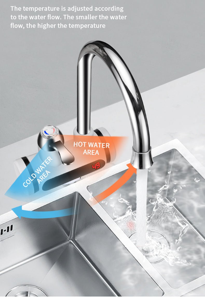 Kitchen Electric Water Tap Water Heater Temperature Display Cold Heating Faucet Hot Water Faucet Heater - Unique