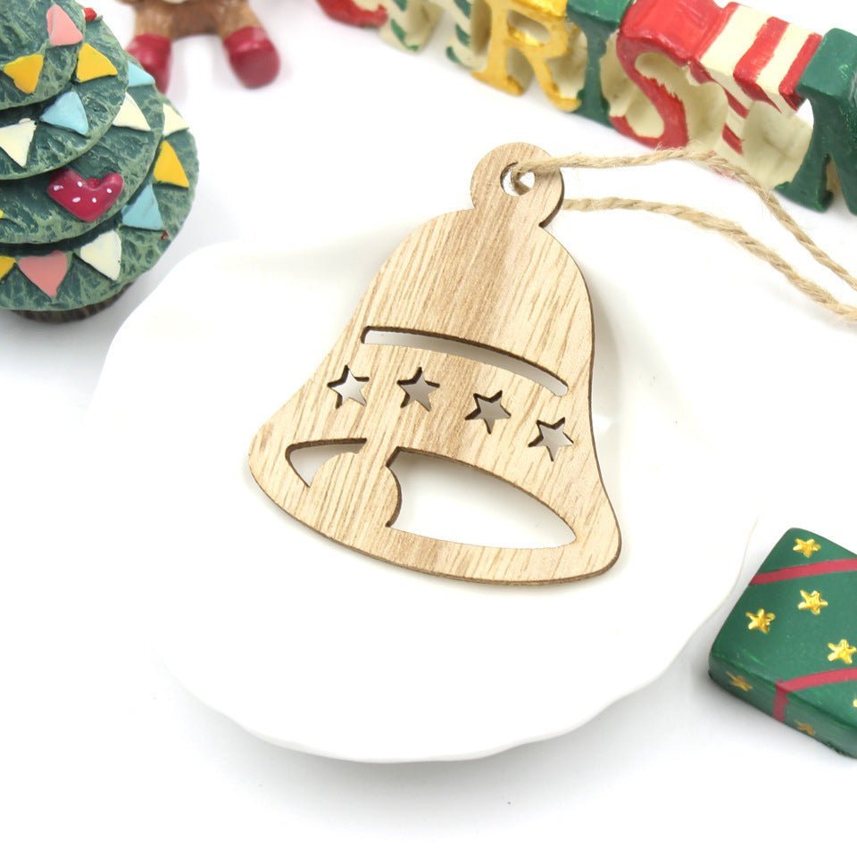 Christmas Snowflake Elk Wooden Pendant Decoration - Unique